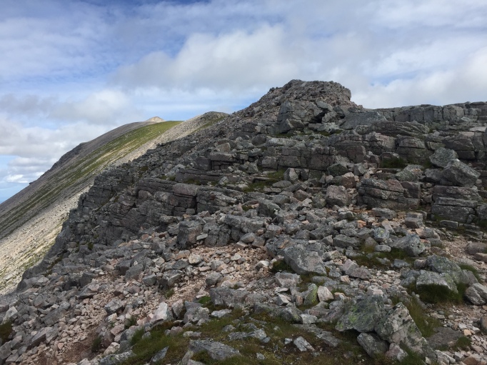 Looking up to Ruadh Stac Mor